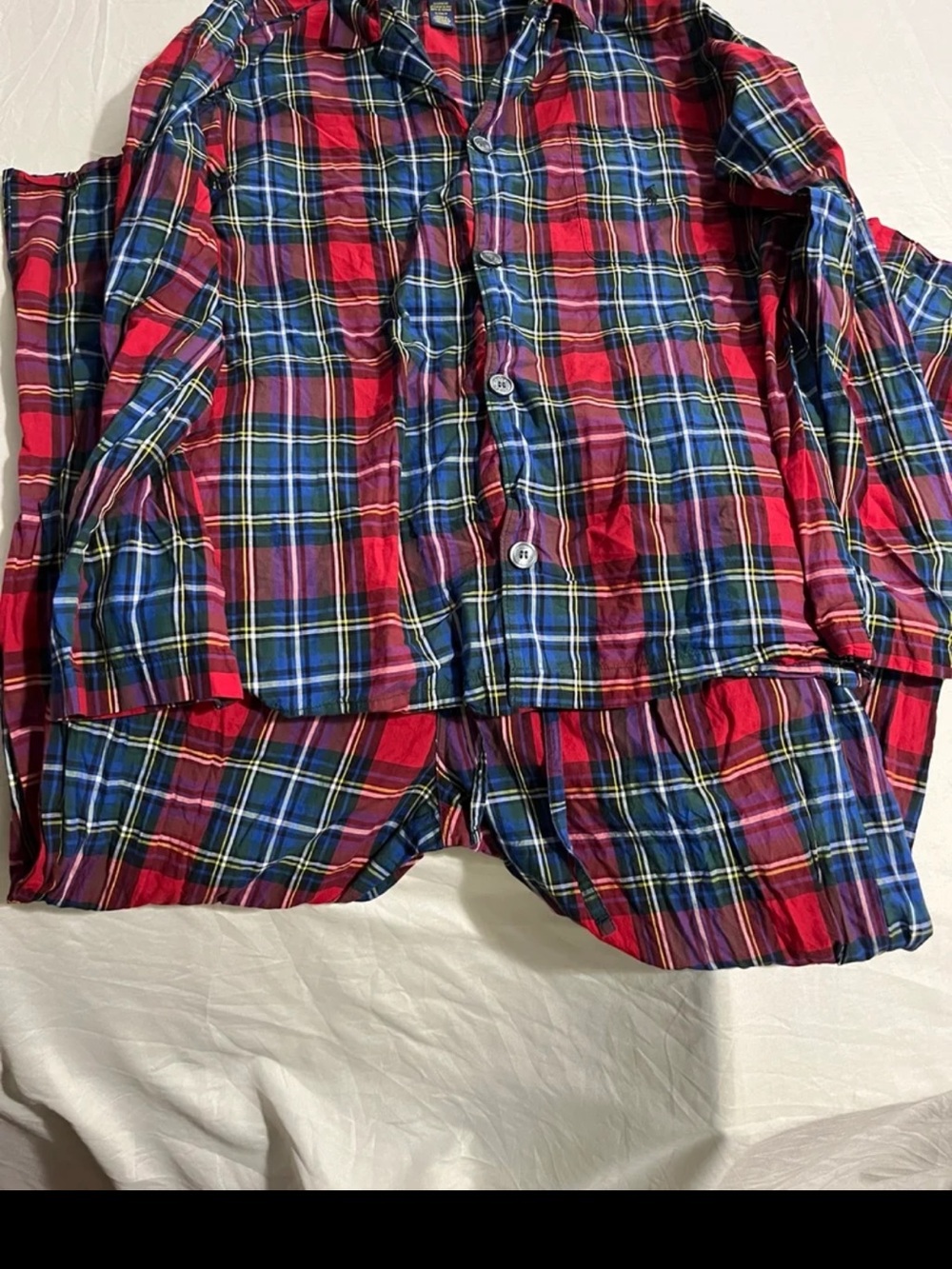 Polo Ralph Lauren 2 Piece Plaid Pajama Set Mens Size Small